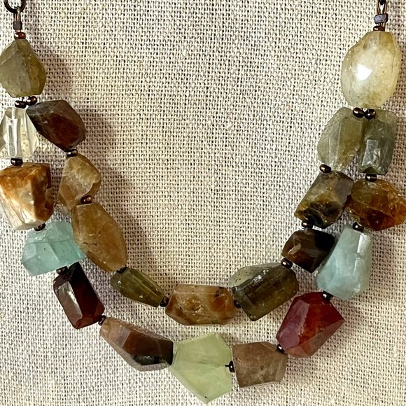 Silver Dawn Jewels Jewelry - Faceted Semi-Precious Quartz 2 Strand Handmade Necklace One Of A Kind 21" - 24"